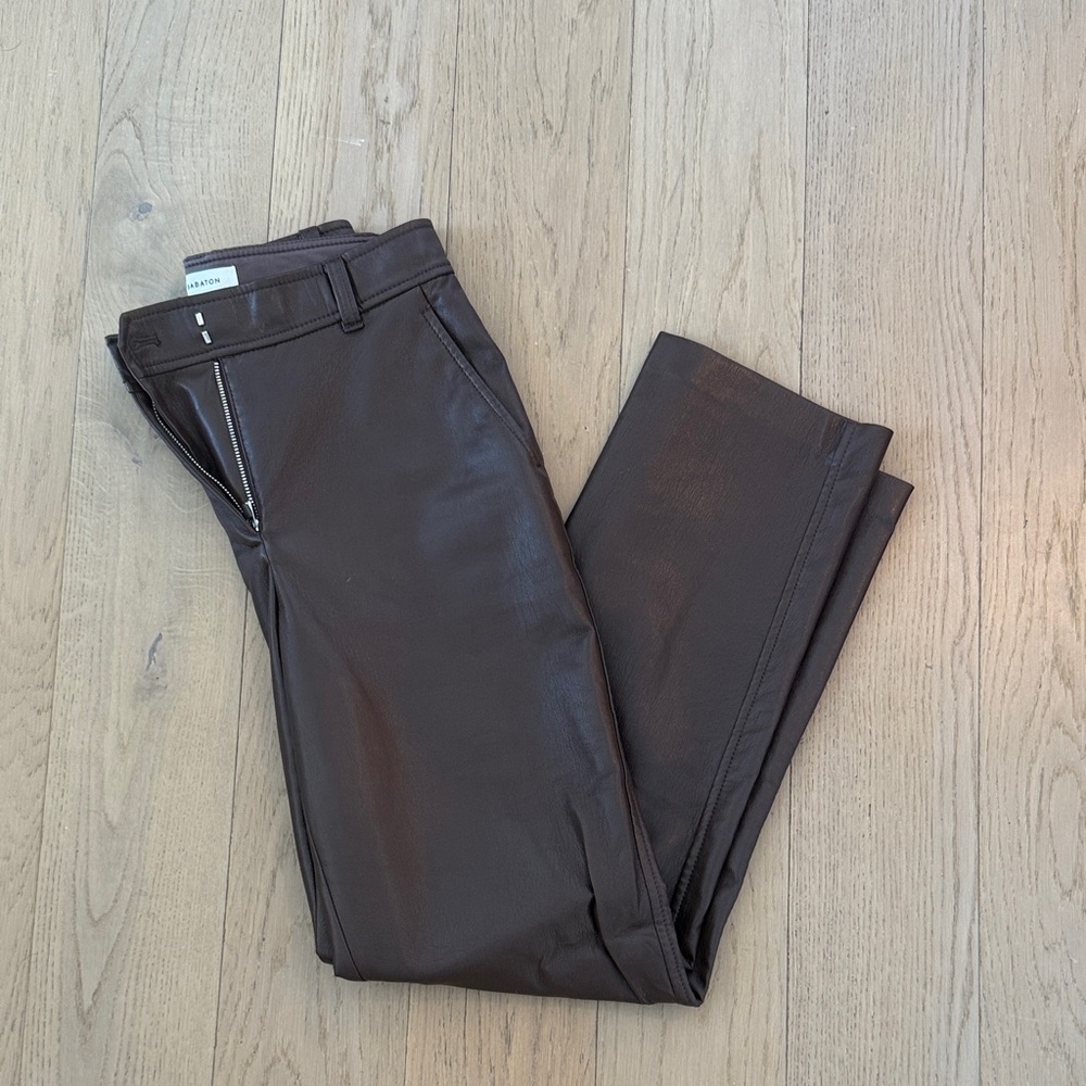 Babaton Chocolate Leather Trousers